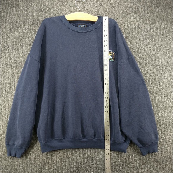 SCI Men's Snowshoe Pullover Sweatshirt Blue XXL Solid Embroidered Vintage USA - Picture 13 of 15